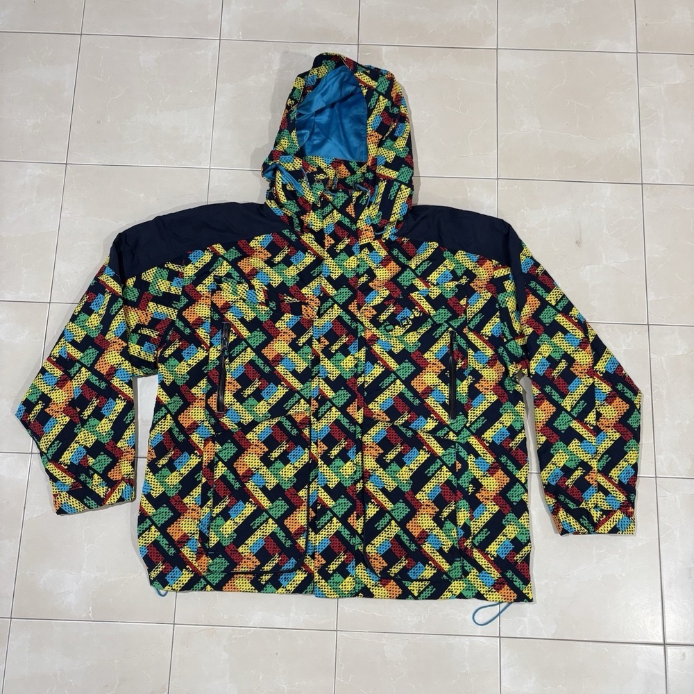 Schott NYC Crown Jacket Ski Snowboard Multi Color Rainbow Full Zip Coat 2XL